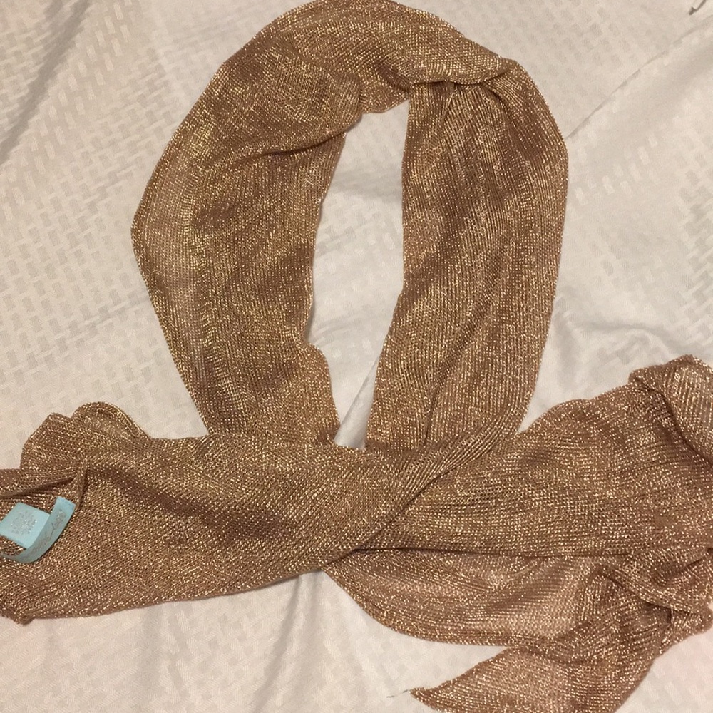 Betsey Johnson Metallic Gold Scarf Wrap Shawl